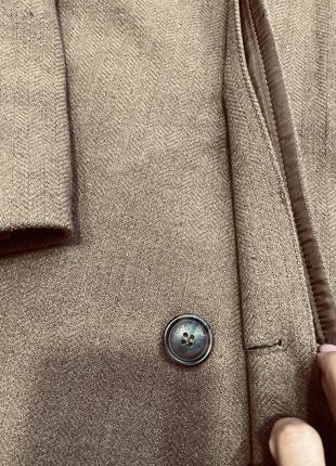 Вовняне пальто кольору кемел, пальто шерсть італія, пальто кольору нюд5 фото