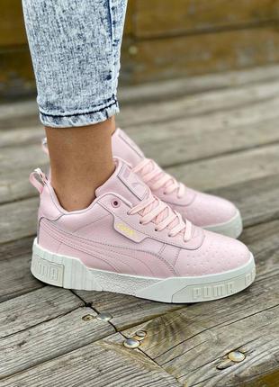 Puma cali pink fur женские утепленные розовые кроссовки с мехом пума жіночі утеплені рожеві стильні кросівки1 фото