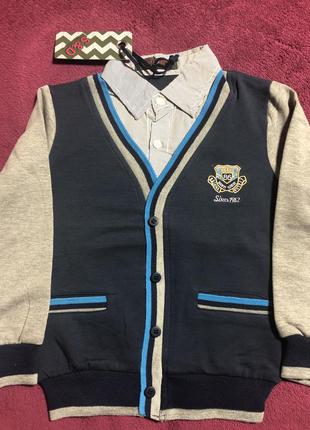 Утеплённый кардиган обманка венгрия 🇭🇺 на 6 лет