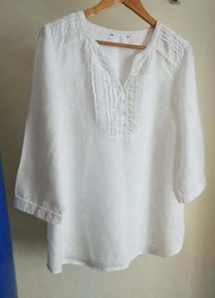 Классная льняная блуза l или xl