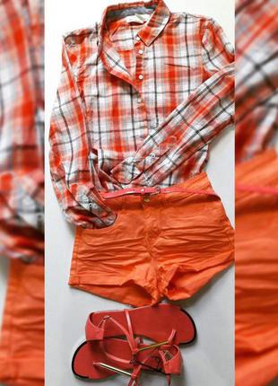 Джинсовые шорты h&m оранжевого цвета
