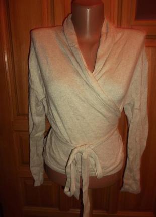 Кофточка блейзер пуловер беж теплая р. m - l - h&m