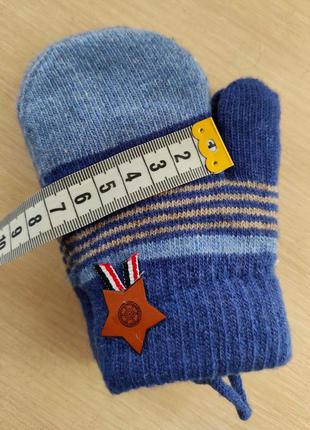 Рукавиці рукавиці подвійні рукавички дитячі для хлопчика 2-4г хлопчика вовняні теплі зимові7 фото