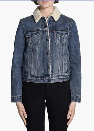 Levi’s sherpa trucker джинсовая куртка шерпа
