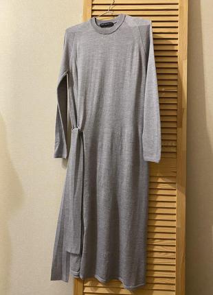 M&s collection серое макси платье шерстяное (100% шерсть мериноса)7 фото