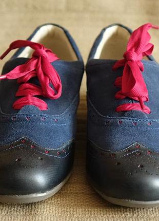 Яркие комбинированные кожаные оксфорды-броги clarks англия 4 f.