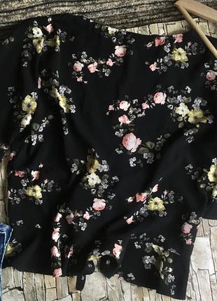 Кроп топ блуза рубашка с затяжкой шифон в цветочный принт5 фото