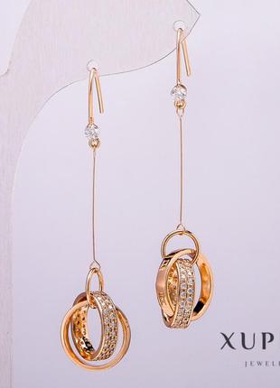 Серьги xuping позолота 18к