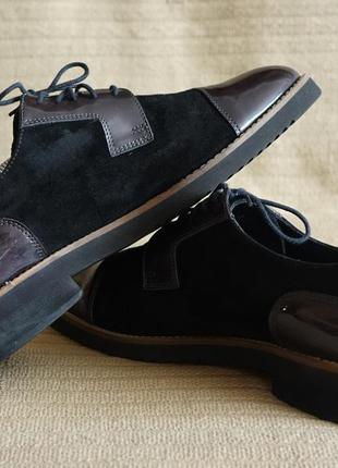 Изысканные комбинированные кожаные туфли  peter kaiser германия 7 р.1 фото