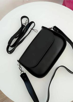 Черная сумочка кросс боди +два съемных ремешка
