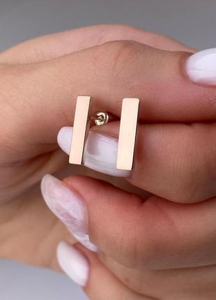 Серебряные пуссеты, гвоздики, пластинки, 925;, серебро, минимализм