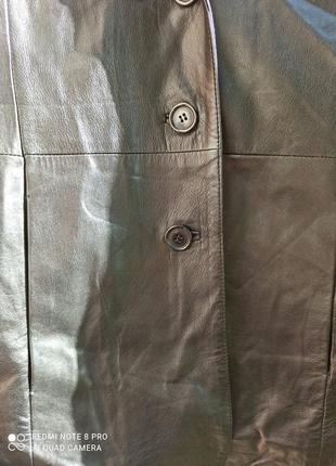 Шикарная демисезонная куртка из натуральной кожи наппа, кожаный пиджак8 фото