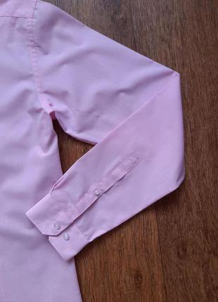 Рубашка розовая primark slim fit (англия) s ,  хлопок3 фото