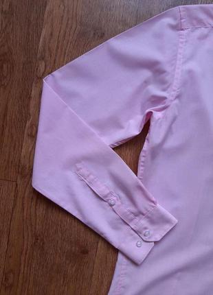 Рубашка розовая primark slim fit (англия) s ,  хлопок4 фото