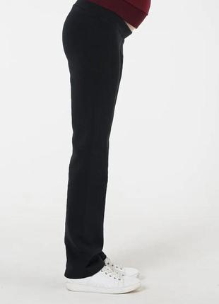 Чорні штани для вагітних теплі на флісі (штани для вагітних чорні на флісі теплі)2 фото