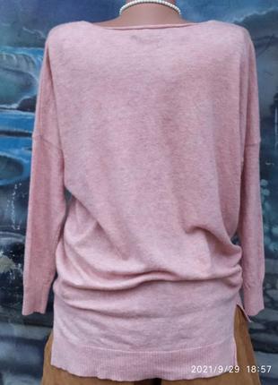 Персиковый удлиненный свитер,шерсть,туника,нежный и мягкий2 фото
