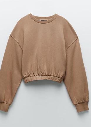 Укороченный топ-худи zara plush hoodie
