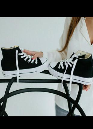 Кеды высокие на платформе converse chuck taylor all star platform high black3 фото