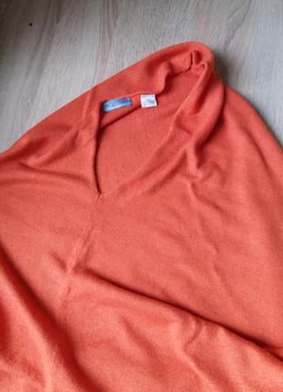 Acrobat накидка пончо с бахромой палантин шелк кашемир красивого оранжевого цвета6 фото