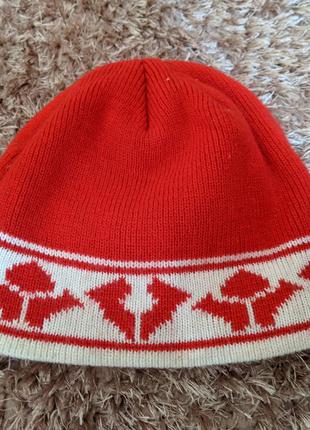 Классная тёплая флисовая шапочка с узором германия