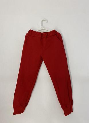 Штаны двунитка петля прогулочные спортивные красные