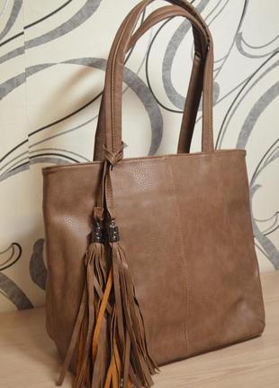 Женская сумка осень-зима, коричневая, 350 грн