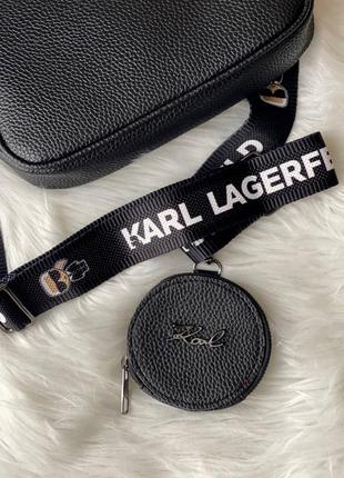 Karl lagerfeld multi pochette black жіночий брендовий чорна стильна сумочка тренд жіноча модна сумка чорна5 фото