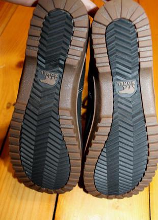 39 разм. ботинки sorel. кожа.made in vietnam длина по внутренней стельке 25 см., ширина подошвы 9 см7 фото
