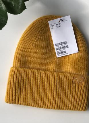 Шапка h&m на зав'язках на флісовій підкладці 6-12 міс 46-48 об'єм 1-2 роки 49-50 об'єм тепла шапка7 фото