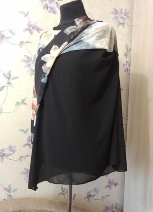 Шифоновая блуза цветы на шифоновой подкладке италия батал6 фото