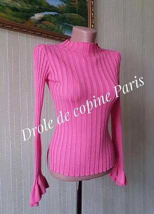 Роскошная яркая водолазка гольф drole de copine paris широкий рубчик неймоверно элегантная модель натуральный приятный трикотаж хлопок вискоза