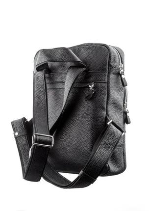 Рюкзак кожаный черный2 фото