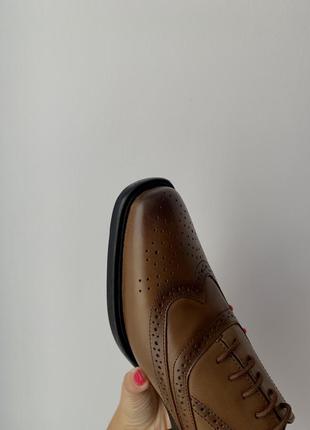 Мужские коричневые туфли кожаные,броги,оксфорды redfoot6 фото
