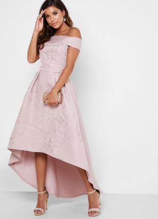 Вечірній випускний міді плаття chi chi london з вишивкою