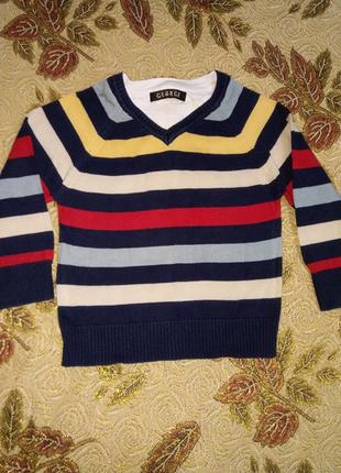 Тонкий модный полосатый свитер george2 фото