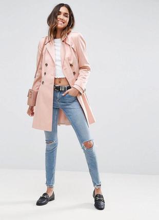 Розовый тренч asos