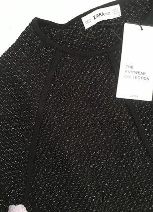 Черное твидовое платье zara m (38) (6873150830)9 фото
