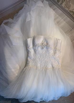 Нежное свадебное платье корсет с хвостом 🌸🌹🌷divina sposa france 🇫🇷