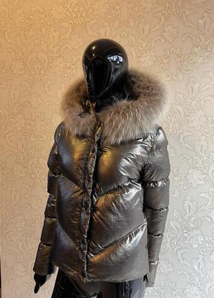 Куртка пуховик на зиму из натурального меха