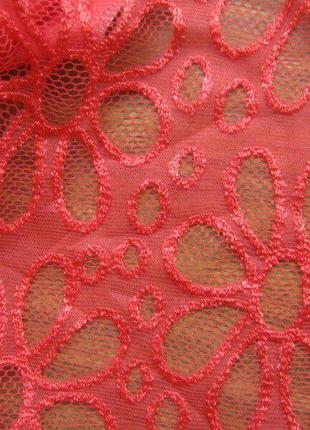 Шикарная женская гипюровая юбка карандаш, коралл, р. l украина8 фото