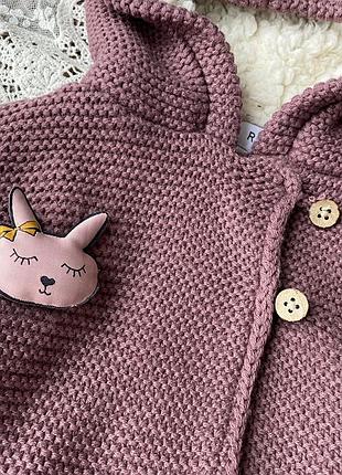 Кофта з капюшоном в'язаний кардиган 4