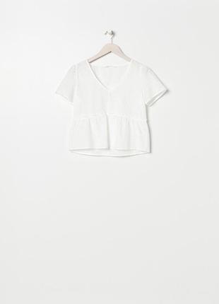 S/м новая фирменная блуза блузка рубашка с ажурной вышивкой sinsay4 фото