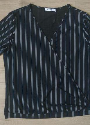 Легка блуза в полоску na-kd/женская блуза с вырезом4 фото