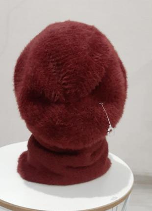 Мягкий тёплый набор шапка бафф снуд хомут альпака4 фото