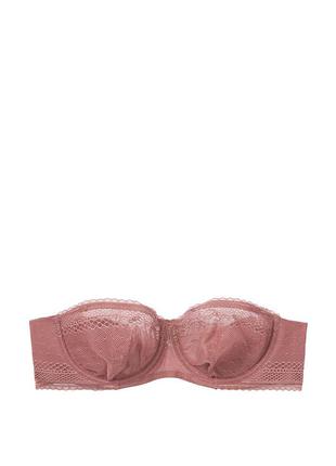 Красивый кружевной балконетт incredible by victoria’s secret unlined lace strapless bra7 фото