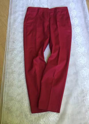 Стильні якісні укорочені брюки капрі next tailoring котон малинові4 фото