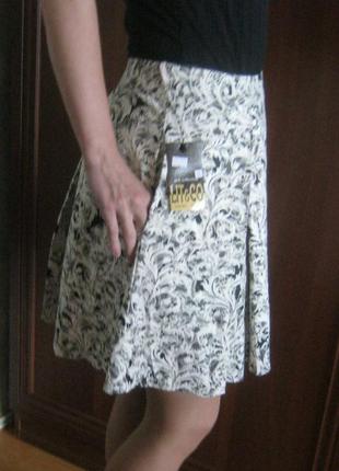 Отличная жаккардовая женская/подростковая мини юбка в складку, р.s-хl украина5 фото