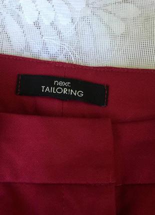 Стильні якісні укорочені брюки капрі next tailoring котон малинові7 фото