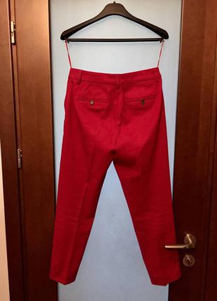 Стильные качественные укороченные брюки капри  next tailoring котон малиновые