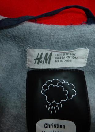 Куртка, ветровка, дождевик h&m на флисе на 4-5 лет3 фото
